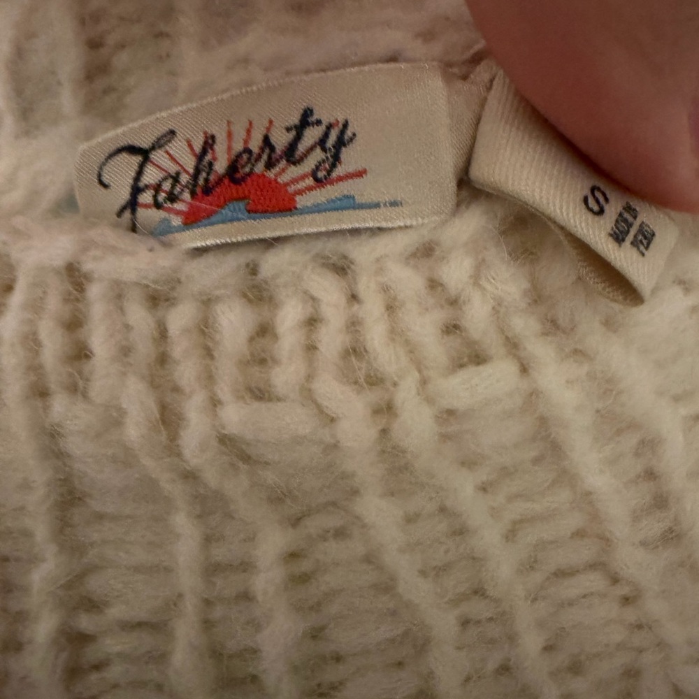 Faherty Polly Sweater Winter White cream size small - Picture 4 of 4